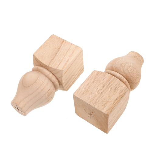 Veemoon 2 Stück Handgefertigte Holz Möbelbeine Unvollendete Bun Füße für Sofa Couch Stuhl und Schrank Robuste und Elegante Ersatzbeine für Möbel von Veemoon