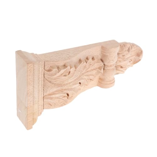 Veemoon 2 Stück Holzgeschnitzte Corbels Robuste Holz Regalhalter mit Europäischem Bogen und Römischer Säulenverzierung Dekorative Eckleisten für Wand Möbelverzierung Robuste Holzkonsole von Veemoon