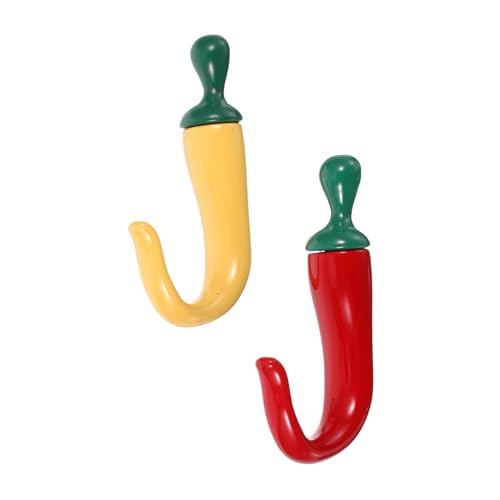 Veemoon 2 Stück Metallhaken Chili-form Langlebige Platzsparende Wandhaken für Schlüssel Handtücher Mäntel Kreative Küchen Flur-organizer in Rot und Gelb Veemoon 2 Stück Metallhaken Chili-form Langlebige Platzsparende Wandhaken für Schlüssel Handtücher Mäntel Kreative Küchen Flur-organizer in Rot und Gelb von Veemoon