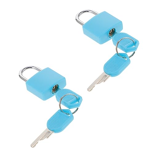 Veemoon 2 Stück Mini Vorhängeschloss mit Schlüssel Messing Farbenfrohe Kleine für Schließfächer Koffer und Handtaschen von Veemoon