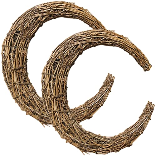 Veemoon 2st Rattan-Girlande Rattan-weinrebenkreis Blumenring Drahtkranzrahmen Rattanreifen Selber Machen Kranz Rahmen Reifen Herbstdekorationen Für Zu Rohling Mond Dekoratives Holz Eisen von Veemoon
