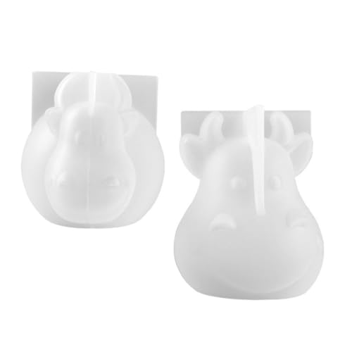 Veemoon 2 Stück Ox Maskottchen Silikonform für DIY Harzkunst Flexible Kuhform mit Klarer Struktur Einfach zu Reinigen für Handgemachte Dekorationen und Kreative Geschenkideen von Veemoon