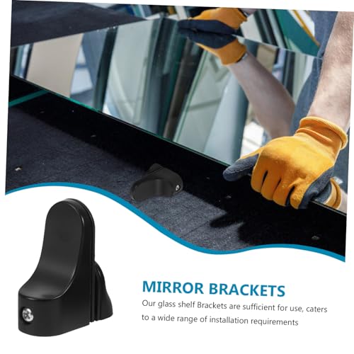 Veemoon 2 Stück Teiliges Glasregalhalter aus Robustem Zinklegierungs material Große Feste Glashalterung mit Glatter Oberfläche Kratzfrei Einfache Montage für Büro und Wohnräume Schwarz von Veemoon