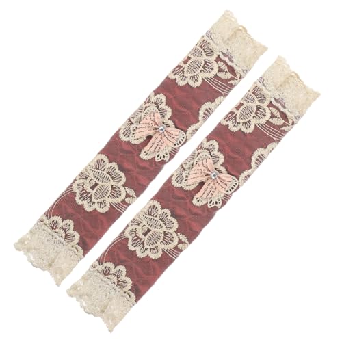 Veemoon 2 Stück Teiliges Kühlschrank Türgriff Schutzbezüge aus Besticktem Dickerem Spitzenstoff für Backofen Geschirrspüler und Küchengeräte Griffe Einfache Befestigung Rutschfest Weinrot von Veemoon