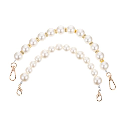 Veemoon 2 Stück Teiliges Perlenkettenset mit Schnallen Eleganter Schulter Crossbody Riemen Abnehmbare DIY Tasche Zubehör für Handtaschen und Clutch Modisch und Installieren von Veemoon