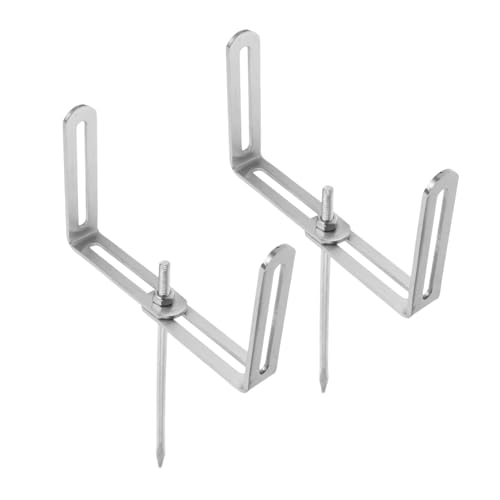 Veemoon 2 Stück Verstellbare Fallrohrhalter aus Schwerem Eisen Robustes Rohrhalterungsgestell Wetterbeständig Einfache Montage für Garten Rasen Haus Gewerbenutzung von Veemoon