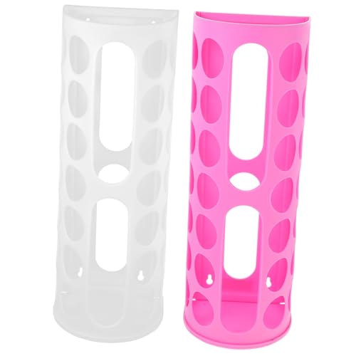 Veemoon 2 Stück Vinyl Roll Regal Faltbarer Halter Stabiler Organizer für Bastelpapier Langlebig Einfach Montierbar Geeignet für Verschiedene Rollengrößen Weiß und Rosa von Veemoon