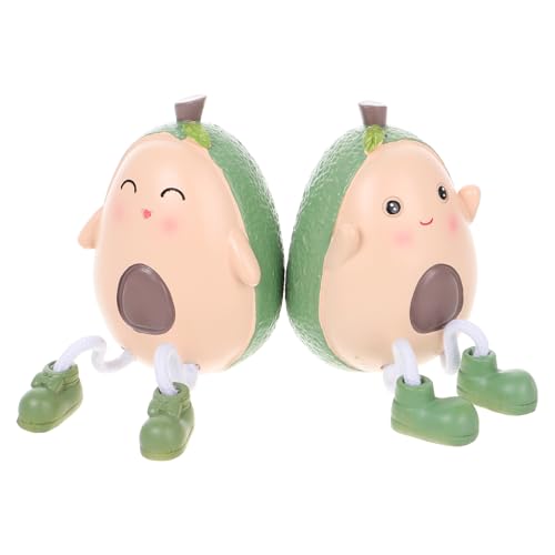 2 Stück Avocadodekoration zum Aufhängen Cartoon Harz Avocado Ornamente von Veemoon