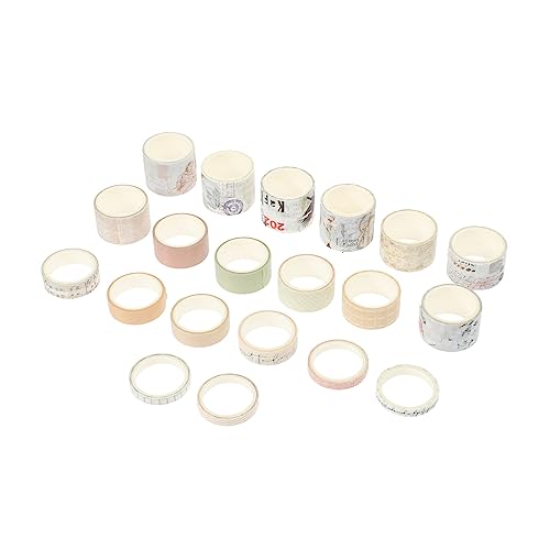 Veemoon 20 Rollen Washi Tape Vintage Scrapbook Klebeband DIY Dekoration Vielseitig für Planer Geschenkverpackung Leichte Handhabung Rückstandsfrei Entfernbar Kreative Gestaltung von Veemoon