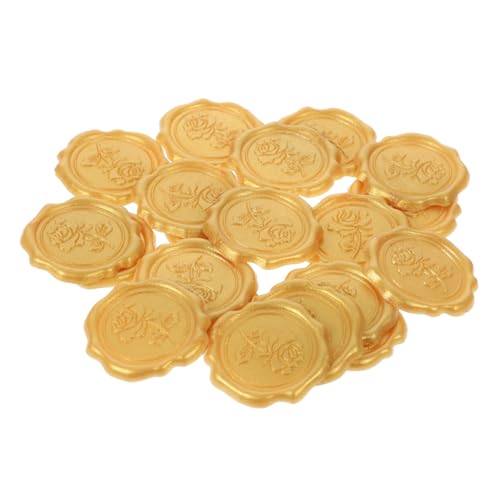 Veemoon 20 Stück Selbstklebende Wachssiegel Aufkleber mit Goldfarbenem Rosenmuster Dekorative Briefumschlag Siegelsticker für Hochzeitseinladungen DIY Vintage Wachs Siegel für Einladungen von Veemoon