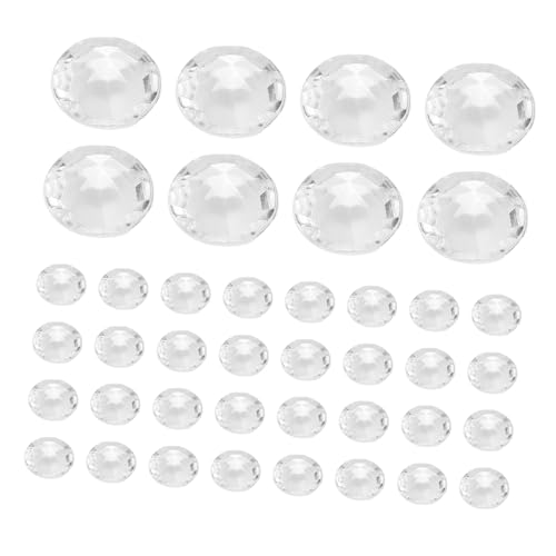 Veemoon 2000 Stück Spitze Plastikbohrer dekorative Diamanten Schätze Edelsteine Diamantornamente für Tischplatten Diamantkristall künstliche Edelsteine Acryl Transparent von Veemoon