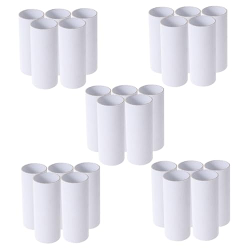 Veemoon 25 Stück Teiliges Weiße Papprollen Bastelpapier Röhren Höhe DIY Kreative Handarbeit Kartonröhren für Schule Kunstprojekte Halloween Dekorationen von Veemoon