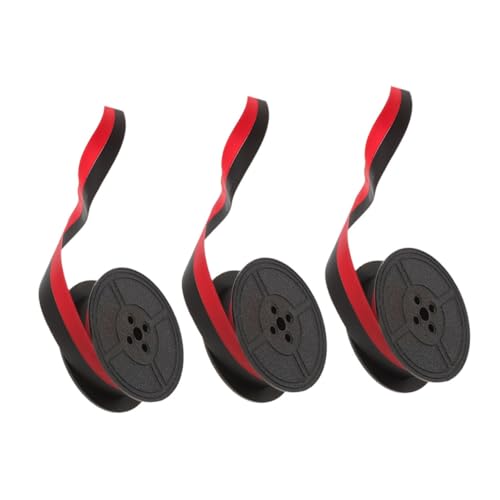 Veemoon 3 Rollen Retro Schreibmaschinen Farbband Schwarz Rot Nylonband Kompatibel mit Mechanischen Typenmaschinen Langlebig Fadensicher Doppelfarbig von Veemoon