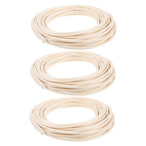 Veemoon 3 Rollen Rundgewebtes Material für Korb und Stuhlherstellung DIY Möbel Reparaturbedarf Natürliche Rattan Weberuten von Veemoon