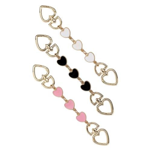 Veemoon 3 Stück Herzförmige Kettenriemen Verlängerung Metall Zubehör für Handtasche Crossbody Bag Strap Extender in Weiß Schwarz Praktische Umhängetasche Gurt Verlängerung Veemoon 3 Stück Herzförmige Kettenriemen Verlängerung Metall Zubehör für Handtasche Crossbody Bag Strap Extender in Weiß Schwarz Praktische Umhängetasche Gurt Verlängerung von Veemoon