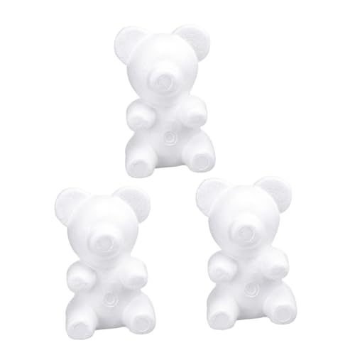 Veemoon 3 Stück Teiliges Bärenmodell Sitzend DIY Bastelset zum Bemalen und Dekorieren für Valentinstag Hochzeit und Kreative Floristik für Handwerk und Familienzeit von Veemoon
