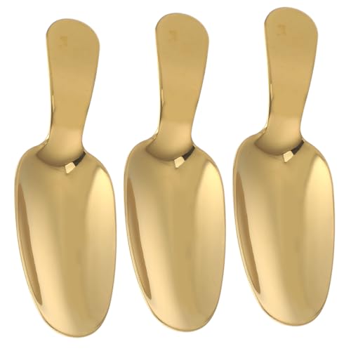 Veemoon 3-teiliges Set Goldene Löffel - Mini Mehlschaufel Eisschaufel Und Gewürzschaufel Aus Edelstahl Für Desserts Süßigkeiten Und Gewürze Perfekt Für Ihre Candy Bar Und Küche von Veemoon