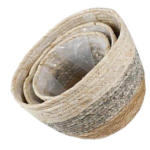 Veemoon 3er Set Geflochtener Pflanzkorb Aus Naturmaterialien – Handgemachte - Rustikale Blumenkörbe Für Dekoration Und Pflanzenarrangements – Ideal Für Blumenladen Oder Zuhause von Veemoon