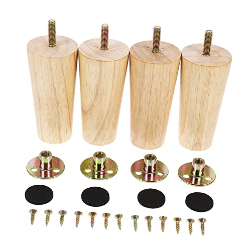 Veemoon 4 Sätze Massive Holzmöbelfüße Stabil und Tapered für Sofas Tische Schränke Tv Möbel und DIY Projekte Lackoberfläche Hohe Tragfähigkeit von Veemoon