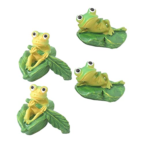 Veemoon 4 Stück Frosch Schmuckstücke Figur Miniatur-gartendekoration Frosch-Desktop-Ornament Ornamente Zum Basteln Frosch-Ornamente Froschskulpturen Für Draußen Kunstharz Yoga 3D Puppe von Veemoon