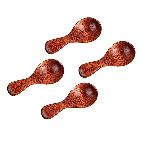 Veemoon 4 Stück Kleine Holzlöffel für Mini Teelöffel aus Hochwertigem Nussbaum Ergonomisches Design für Milchpulver Eiscreme und Gewürze von Veemoon