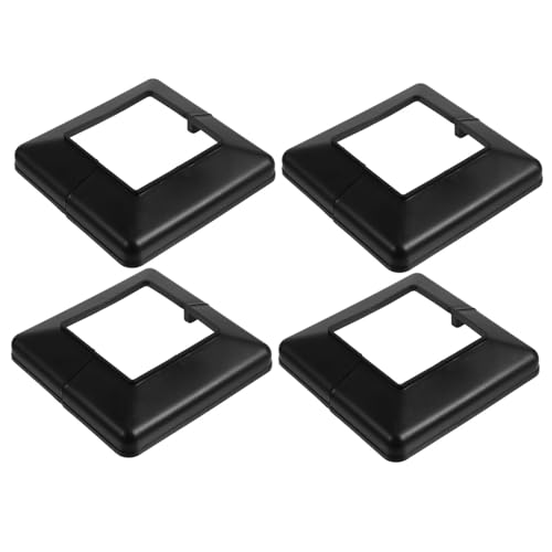 Veemoon 4 Stück PVC Post Base Cover Dekorative Quadratische Pfostenabdeckungen für Treppen Geländer Zaun Witterungsbeständig Einfach zu Montieren Vielseitig für Innen Außenbereich von Veemoon