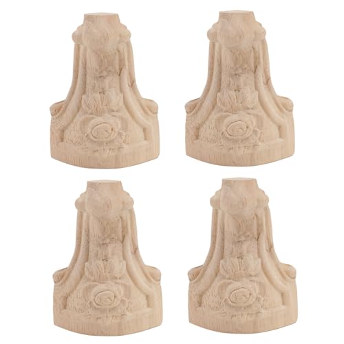 Veemoon 4 Stück Teiliges Geschnitzte Gummibaum möbelfüße Stabiles Möbelbein für Sofa Tv Schrank Couchtisch Hohe Tragkraft Einfache Montage Europäischer Stil Veemoon 4 Stück Teiliges Geschnitzte Gummibaum möbelfüße Stabiles Möbelbein für Sofa Tv Schrank Couchtisch Hohe Tragkraft Einfache Montage Europäischer Stil von Veemoon