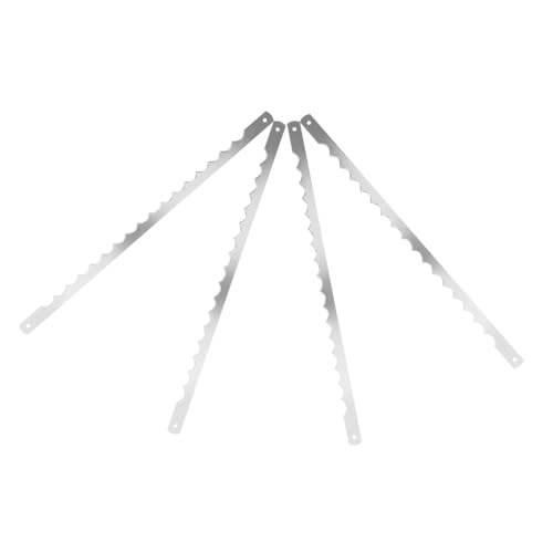 Veemoon 4 Stück Teiliges Gezackte Brotschneidemesser Klingen für Brotbackautomaten Wiederverwendbar Antihaftbeschichtet Kompatibel mit Mehreren Brotmaschinen für Brot Kuchen Pizza Torten von Veemoon