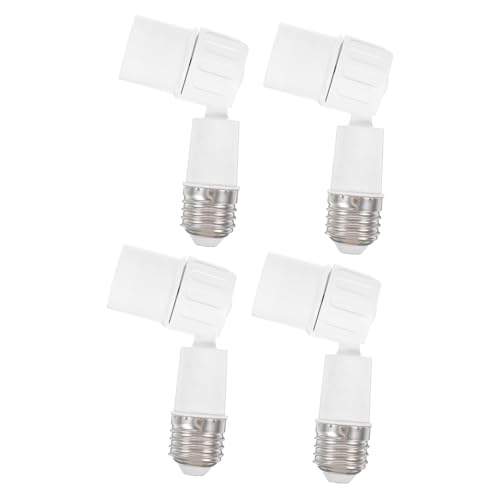 Veemoon 4 Stück Teiliges Lampenfassung Verlängerungsset Lampensockel Adapter mit Drehung und Neigung aus Robustem Abs für Innen und Außenbeleuchtung für Wohnzimmer und Garage von Veemoon