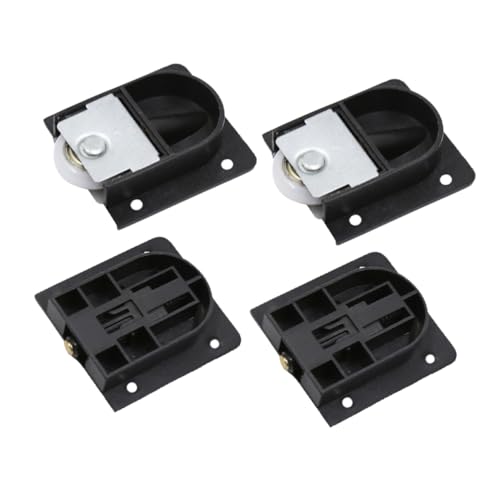 Veemoon 4 Stück Teiliges Schwarze Kunststoff-schiebetürrollen mit Lager Stabile Möbelrollen für Schränke Kleiderschränke und Schiebetüren Geräuscharm und Langlebig Einfache Montage von Veemoon