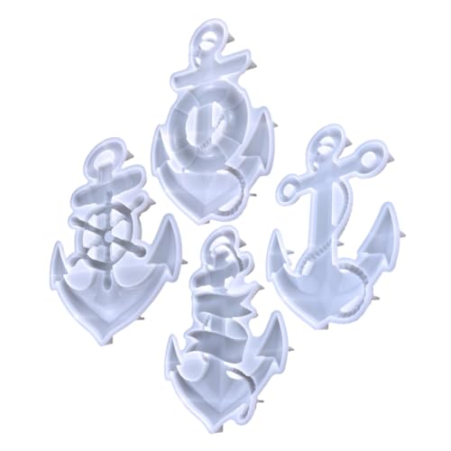 Veemoon 4 Stück Teiliges Silikon Gießform Schiff Motiv Wiederverwendbar für Epoxidharz DIY Wanddekoration Basteln mit Rutschfester Langlebiger Silikonform für Kreative Handwerksprojekte von Veemoon
