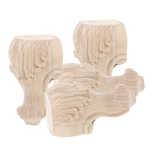 Veemoon 4stücke Möbelbeine Massivem Holz Unvollendete Tischfüße Für Sofa Kommode Und Schränke Elegante Europäische Holzfüße Mit Einfacher Montage Und Langlebigkeit von Veemoon