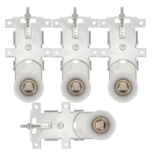 Veemoon 4-teilige Schranktürrollenbaugruppe, Schiebetürbeschläge für Schränke, stumme Gleitrollenbeschläge, Ersatz für Kleiderschrank-Trägerräder, 32 mm von Veemoon
