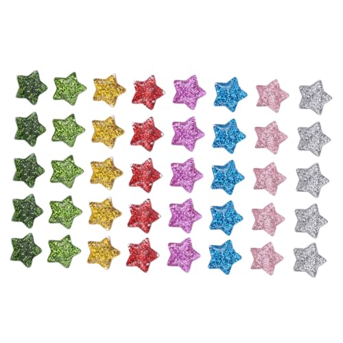 Veemoon 40 Stück Teiliges Resin glitzer Stern Appliques Bunte DIY Dekorationen für Scrapbooking Handyhüllen Basteln Leicht Langlebig Modisch für Kreative Handwerksprojekte von Veemoon
