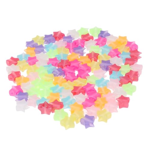 Veemoon 400 Stück DIY Schmuckperlen Sternform Kunststoff Spacer Perlen mit Großem für Armbänder Halsketten Basteln Schmuckzubehör Mix Farben von Veemoon