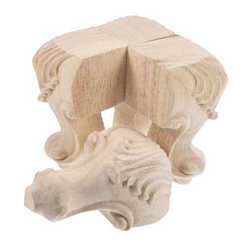 Veemoon 4Stücke Möbelbeine Unbehandeltem Holz Höhenverstellbare Möbelfüße Einsetzbar für Sofas Schränke und Couchtische Einfache Montage mit Vorgebohrten Löchern von Veemoon