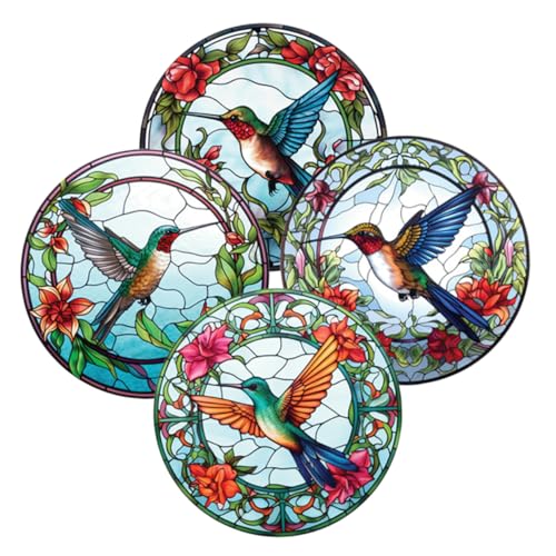 Veemoon Anti Kollision Fensterfolie Motiv 4 Blätter PVC Ablösbar Selbsthaftend Fensteraufkleber Dekoration für Küche Schlafzimmer Wohnzimmer Lichtdurchlässig Vogelsicher von Veemoon