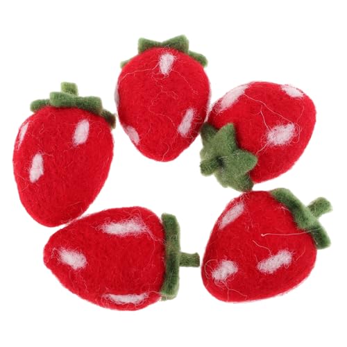 Veemoon 5 Stück Teiliges Handgemachte Filz Erdbeerornamente DIY Bastelbedarf für Feiertagsdekorationen Realistische Kunstfrüchte für Heimdekoration für Kreative Bastelprojekte und Partys Veemoon 5 Stück Teiliges Handgemachte Filz Erdbeerornamente DIY Bastelbedarf für Feiertagsdekorationen Realistische Kunstfrüchte für Heimdekoration für Kreative Bastelprojekte und Partys von Veemoon