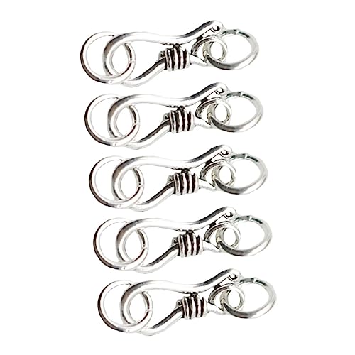 Veemoon 5 Stück Teiliges Sterling Silber Karabinerverschluss S haken Schmuckverschluss für Halsketten Armbänder Langlebiger Leichter Verbinder für DIY Schmuckherstellung Veemoon 5 Stück Teiliges Sterling Silber Karabinerverschluss S haken Schmuckverschluss für Halsketten Armbänder Langlebiger Leichter Verbinder für DIY Schmuckherstellung von Veemoon