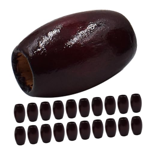 Veemoon 50 Stück DIY Holzkugeln Oval Formen Bastelperlen Schmuckherstellung Makramee Zubehör für Kreative Projekte für Armbänder und Dekorationen von Veemoon