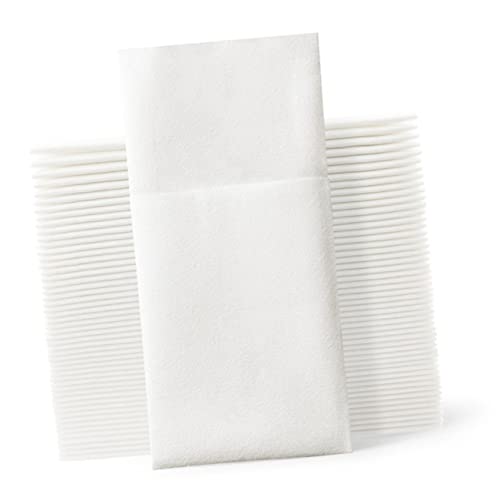 Veemoon 50 Stück Taschenserviette Für Messer Und Gabel Vorgefaltet Pumpende Serviette Einwegservietten Saugfähige Papierserviette Jungfräulicher Zellstoff Weiß Falten Toilettenpapier Baby von Veemoon