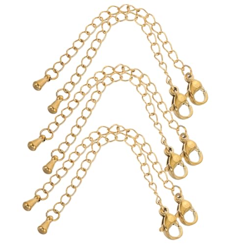 Veemoon 6 Stück Edelstahl Kettenverlängerungen mit Karabinerverschluss für Halsketten und Armbänder Langlebiges DIY Schmuckzubehör Rostfrei Vielseitig Einsetzbar Modische von Veemoon
