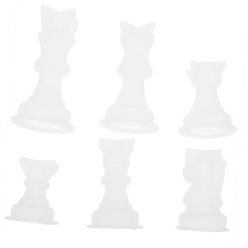 Veemoon 6 Stück Teiliges Silikonform Schachfiguren für DIY Kerzenherstellung Chess Shape Mold aus Lebensmittelechtem Silikon Antihaftbeschichtet Leicht zu Reinigen für Epoxidharz und von Veemoon