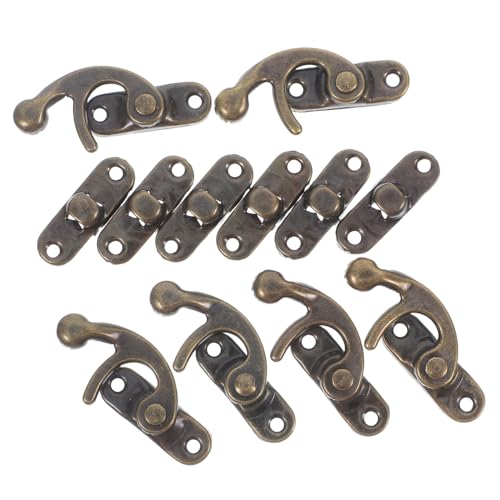 Veemoon 6 Stück Teiliges Vintage Haspe Metall Riegelverschluss mit Haken und Schrauben Dekorativer Retro Kastenverschluss für Schmuck Aufbewahrungsboxen Sicherer Toggle latch Antik Stil von Veemoon