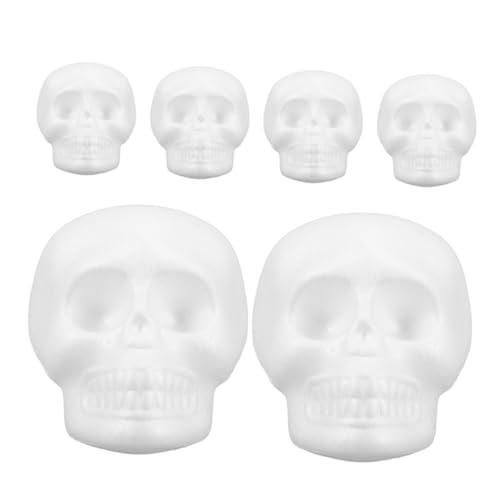 Veemoon 6 Stück Unlackierte Halloween Deko Köpfe für Malerei und Bastelarbeiten Hängende Grusel Accessoires für Partys und Veranstaltungen von Veemoon