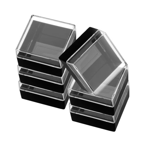 Veemoon 6 Stück Transparente Schauboxen für Mineralienproben Acryl Aufbewahrungsbox für Vitrine für Steinsammlungen und Langlebig für Sammler von Veemoon