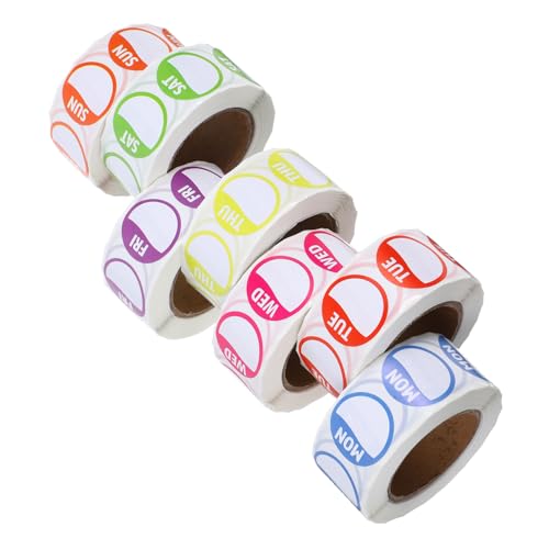 Veemoon 7 Rollen Bunte Wochentag Aufkleber Selbstklebend Farbige Tagesetiketten für Kalender Notizbücher Ordner Sichere Kupferfolie Vielseitig Einsetzbar für Inventar Veemoon 7 Rollen Bunte Wochentag Aufkleber Selbstklebend Farbige Tagesetiketten für Kalender Notizbücher Ordner Sichere Kupferfolie Vielseitig Einsetzbar für Inventar von Veemoon