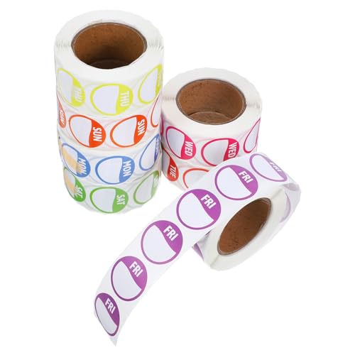 Veemoon 7rollen Wochentagsaufkleber Von Montag Selbstklebende Haftetiketten Für Kalender Notizbücher Und Ordner Datumsetiketten Zur Organisation von Veemoon