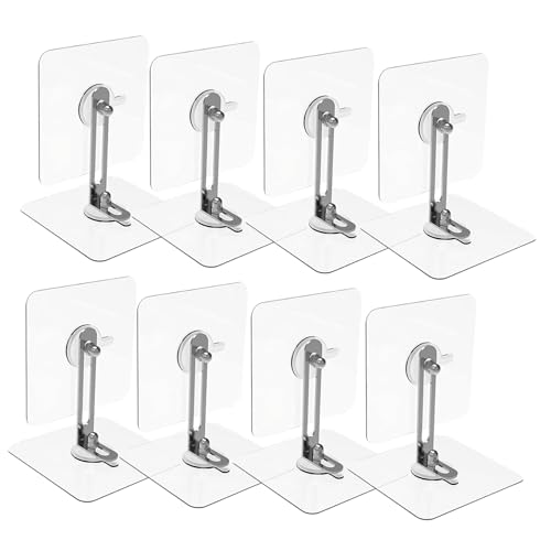 Veemoon 8 Stück Teiliges Möbel kippschutz Selbstklebende Metall wandanker ohne Bohren rutschfeste Möbelbefestigung für Bücherregal Kommode Schrank Kindersichere Fixierung Einfache Montage von Veemoon