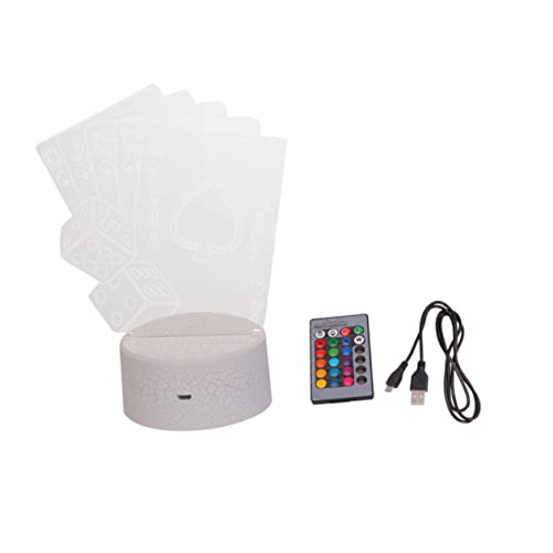Veemoon Illusionslicht Poker Lampe Acryl Nachtlicht Mit Buntem Und Rissmuster-basis Energieeffiziente Tischdekoration Für Gaming Und Partys Usb Betrieben von Veemoon